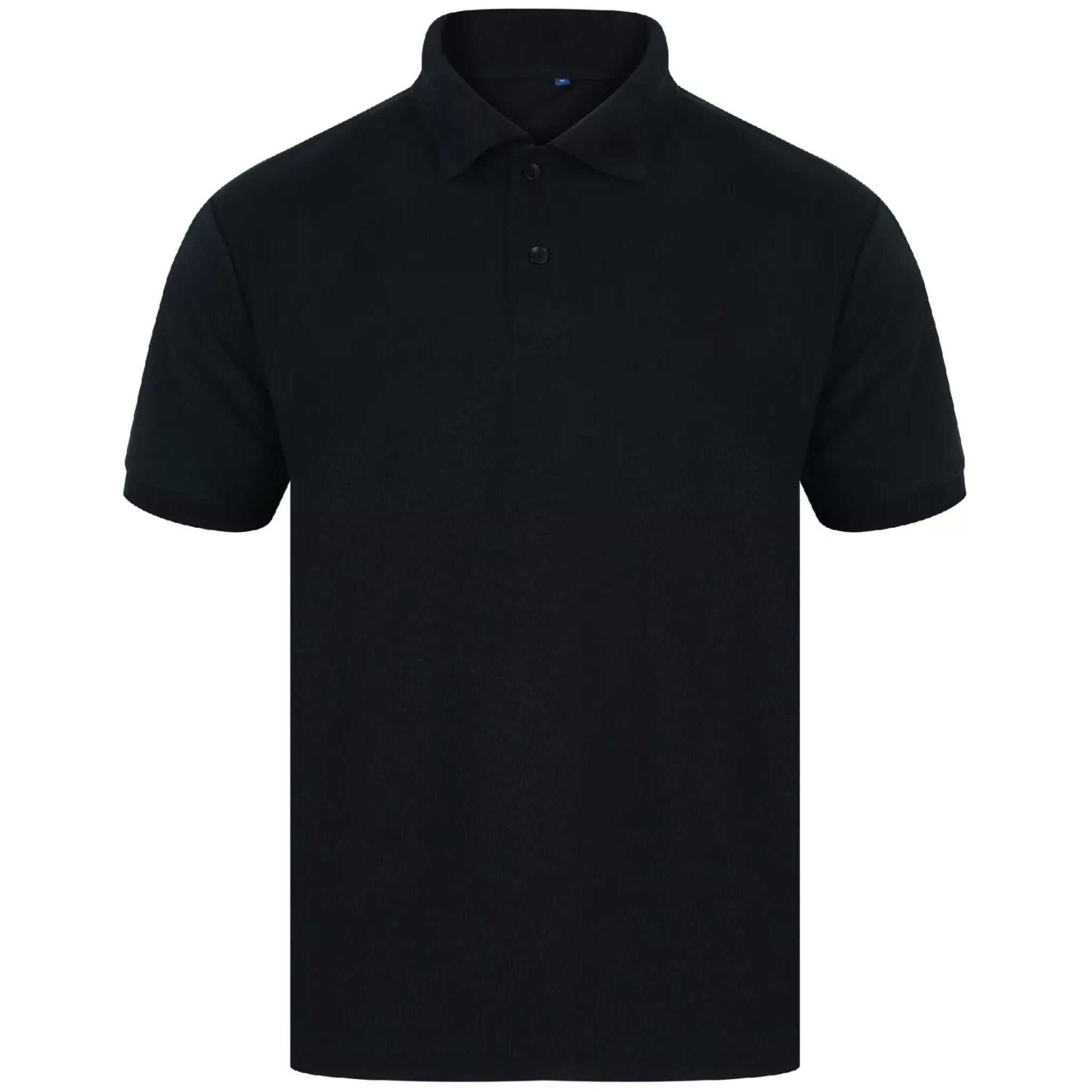 Men's black short-sleeve men's polo shirt with classic collar
